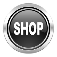 shop icon, black chrome button