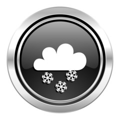 snowing icon, black chrome button, waether forecast sign