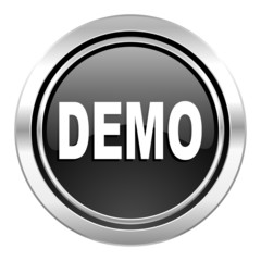 demo icon, black chrome button