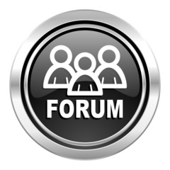 forum icon, black chrome button