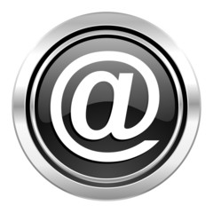 email icon, black chrome button