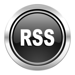 rss icon, black chrome button