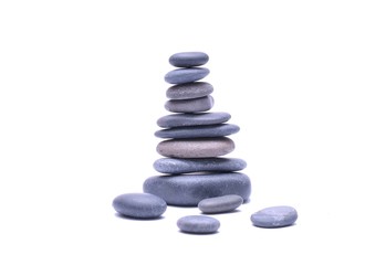 Pile of stones isolated on white background