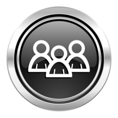 forum icon, black chrome button