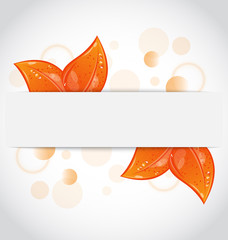 Autumnal seasonal nature background with orange leaves