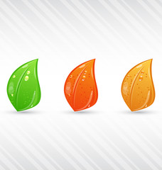 Autumn seasonal nature background with changing leaves