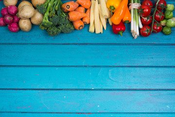 Farmer market fresh vegetables on table