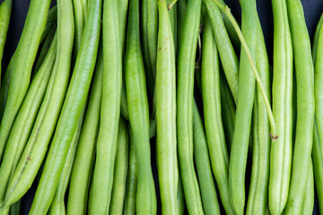 Fresh green peas background