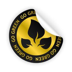 vector go green bent sticker