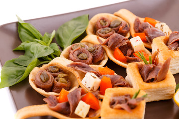 Anchovies in pastries