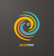 Parrot abstract logo design template © lukeruk