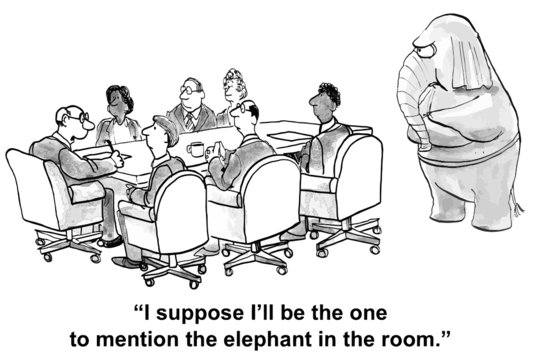 "... I'll be the one to mention the elephant in the room."
