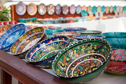 Turkish traditional  handpainted pottery bowls