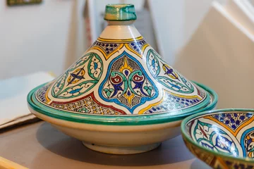 Fotobehang Tajine,  aardewerken stoofpot uit Marokko © John Hofboer