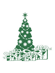 Naklejka na ściany i meble Weihnachtsbaum Geschenke heilig abend