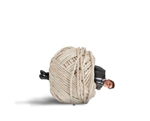 Trapped businessman