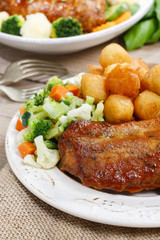 Roasted rabbit with vegetables