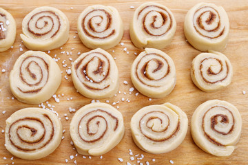 Cinnamon rolls before baking