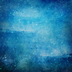 Snowy Winter Night Grunge Texture XXL