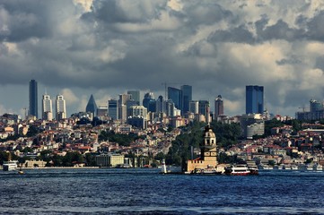 Fototapeta premium Bosphorus - Maiden's or Leandre Tower-Istanbul