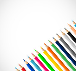 Color pencils on a white background vector