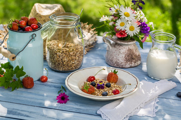 Summer breakfast in the garden