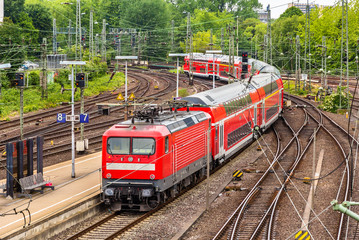 Regional express train in Hamburg Hauptbahnhof station - Germany © Leonid Andronov