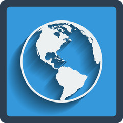 Earth planet globe web and mobile icon. Vector.