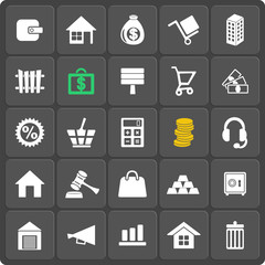 Set of 25 money web and mobile icons. Vector.