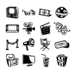 Cinema vector icon set