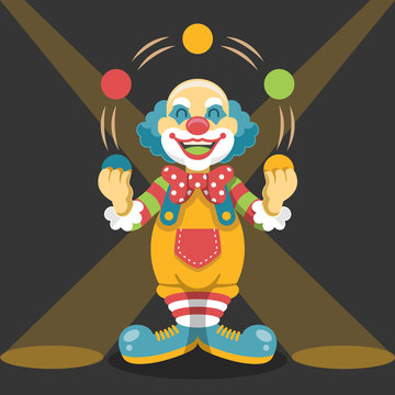 Circus clown. Vector flat illustration