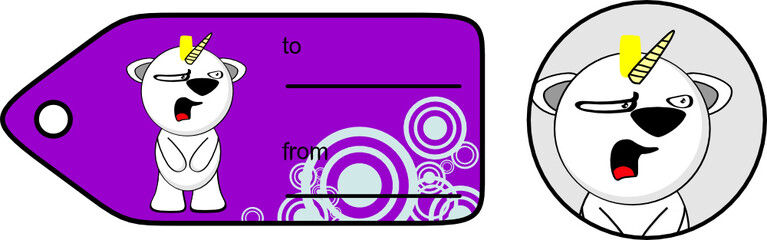 funny unicorn cartoon sticker gift card set7