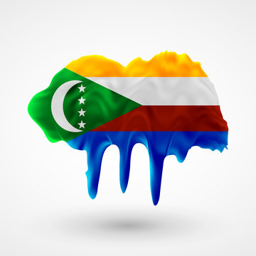 Flag of Comoros painted colors