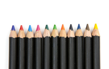 Coloring pencils lined up.