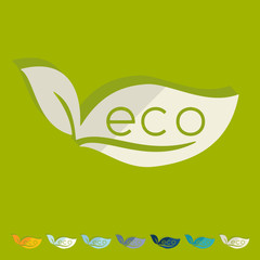 Flat design: eco sign leaf