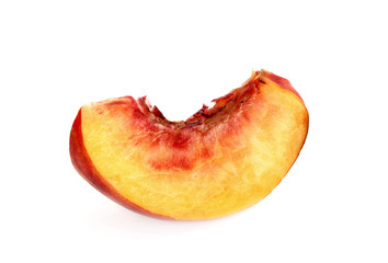 Slice peach isolated on white background