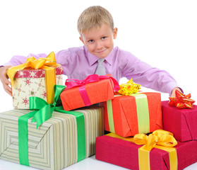 boy with gifts