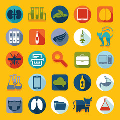 Set of veterinary flat icons