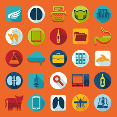 Set of veterinary flat icons