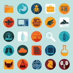 Set of veterinary flat icons