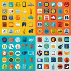 Set of veterinary flat icons
