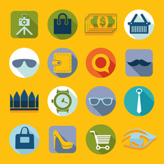 Set of fashion flat icons