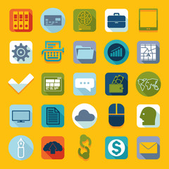 Set of business flat icons