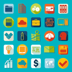 Set of business flat icons