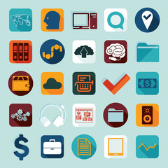 Set of business flat icons