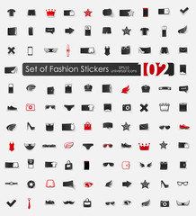 Set of fashion stickers