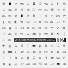 Set of technology stickers