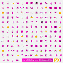 Set of halloween stickers