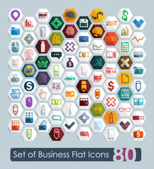 Set of business flat icons