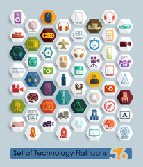 Set of technology flat icons